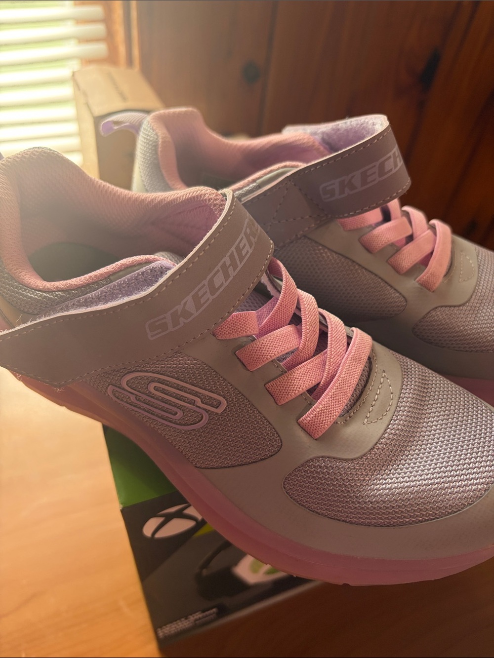 Skechers Kids' Lavender and Pink Hook-and-Loop Sneakers